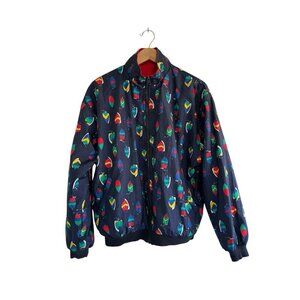 Vintage Duffel Sportswear Mens Sz L Blue Red Sailboats 3-In-1 Windbreaker Jacket